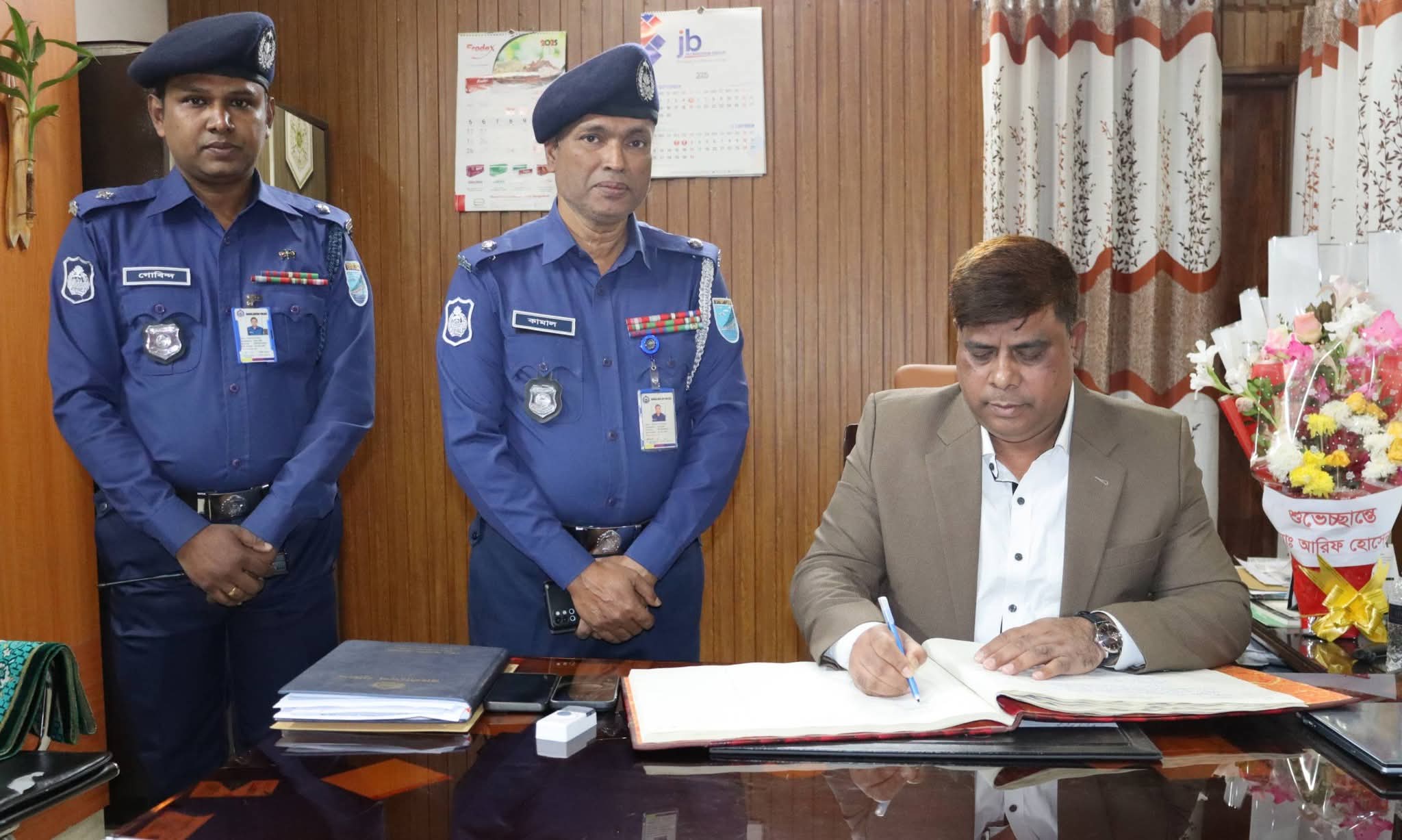 পুলিশ সুপার এর মাধবদী থানা পরিদর্শন