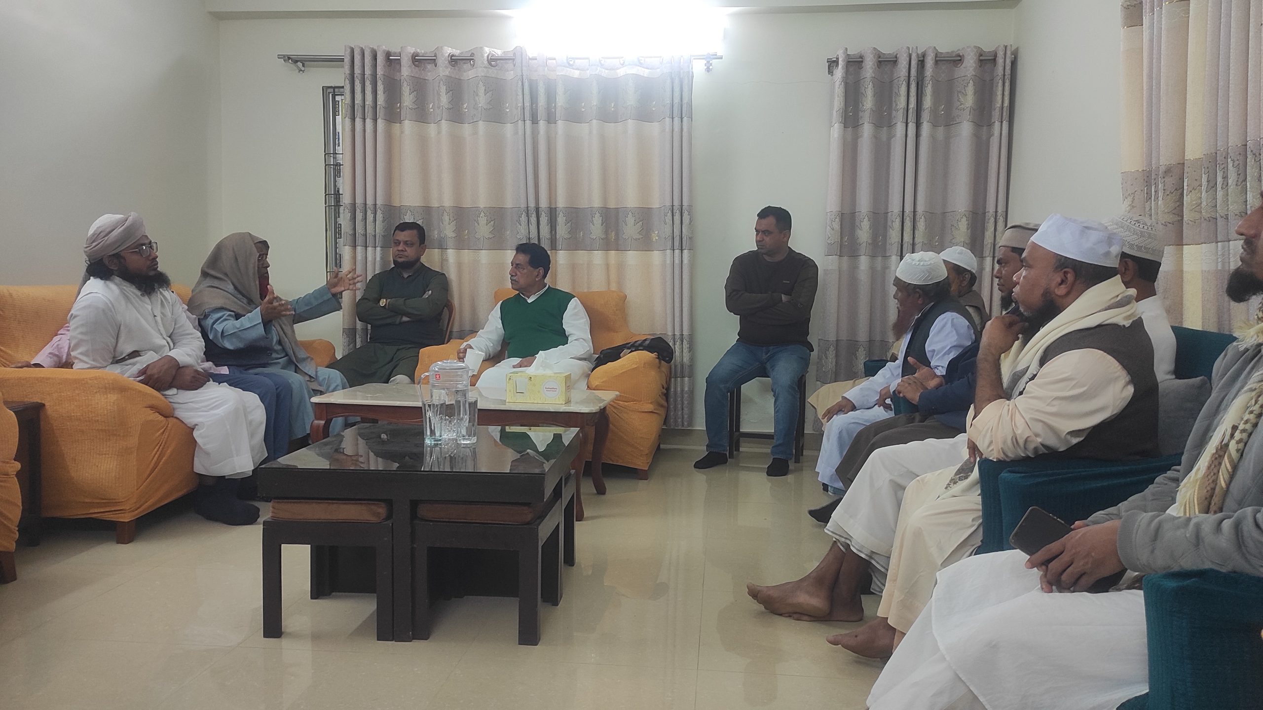 নরসিংদী-১ আসনে বিএনপির প্রার্থী খাইরুল কবির খোকনের সঙ্গে শীর্ষ ওলামায়ে কেরামের মতবিনিময়