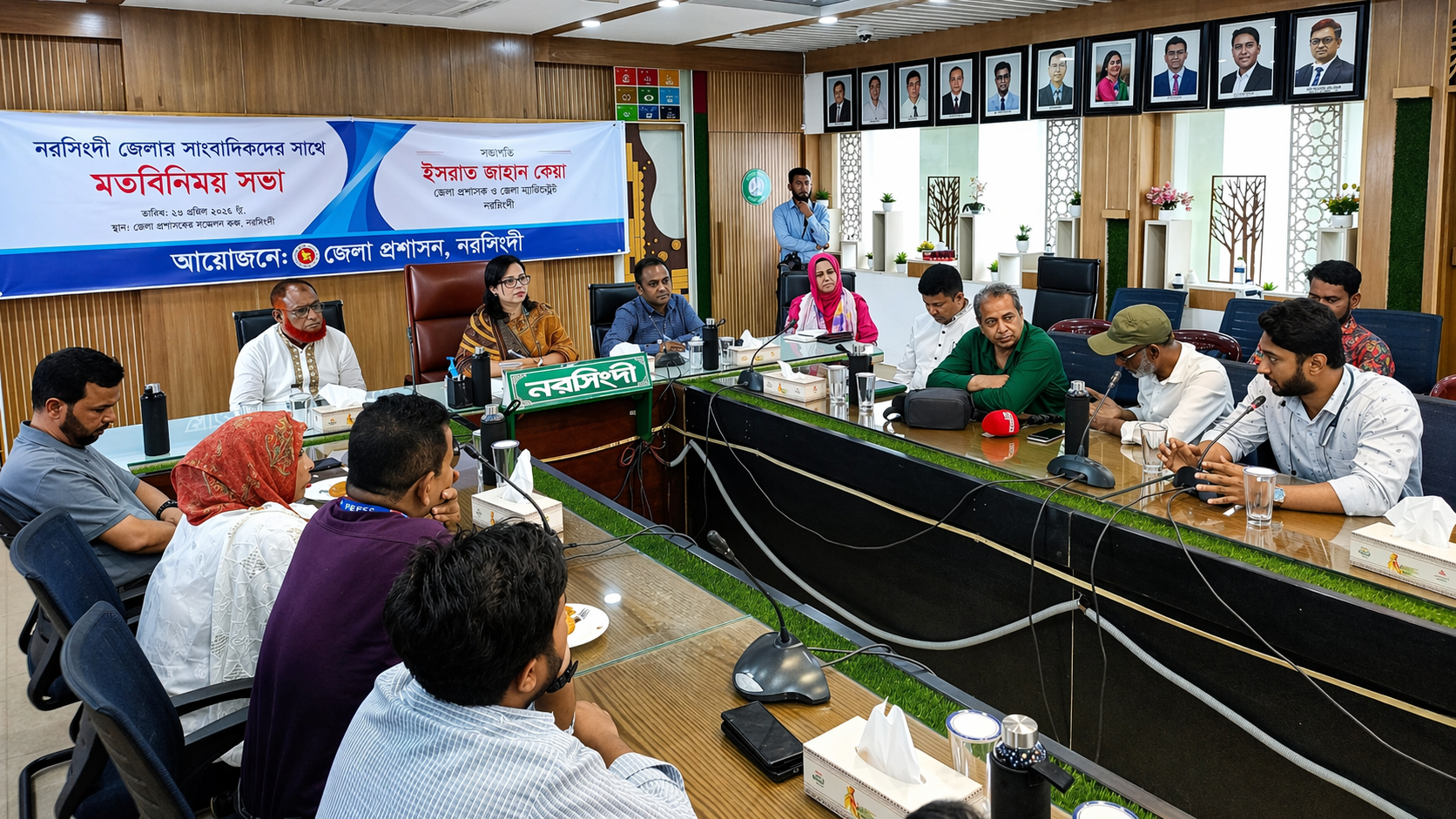 নরসিংদী জেলা প্রেসক্লাবের সাংবাদিকদের সঙ্গে নবাগত জেলা প্রশাসক ইসরাত জাহান কেয়ার মতবিনিময়