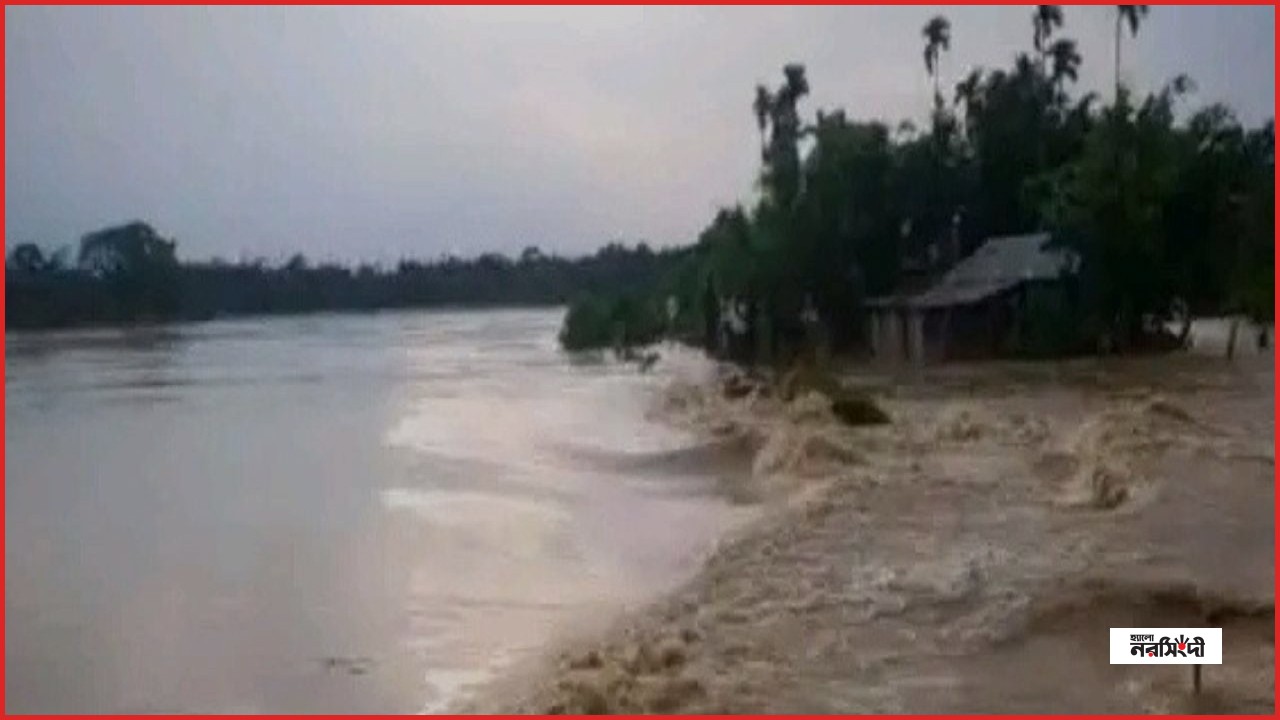 মৌলভীবাজারে পাহাড়ি ঢলে বাঁধ ভেঙে ১৫ গ্রামের ২০ হাজার মানুষ পানিবন্দি