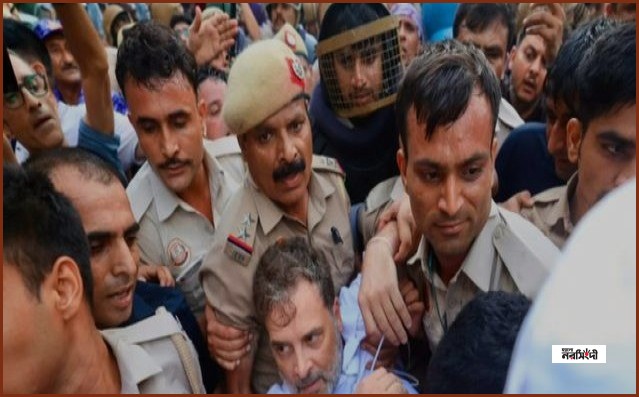দিল্লি পুলিশের হেফাজতে কয়েক ঘণ্টা থাকার পর মুক্তি পেলেন রাহুল ও প্রিয়াঙ্কা