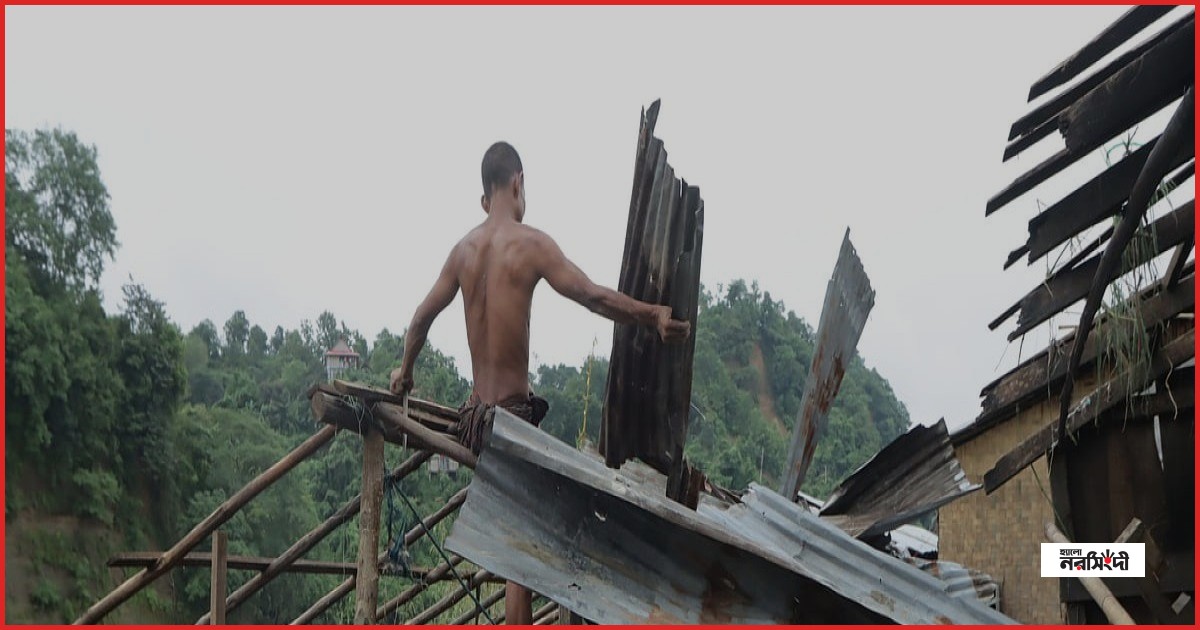 বান্দরবানে বন্যার পানি কমলেও রয়ে গেছে ক্ষয়ক্ষতির চিহ্ন