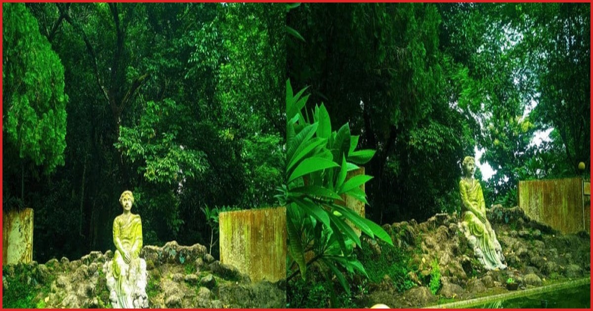 অযত্নে সীতাকুণ্ড ইকোপার্কের নজরুল স্কয়ার, শ্যাওলায় ঢাকা কবির ভাস্কর্য