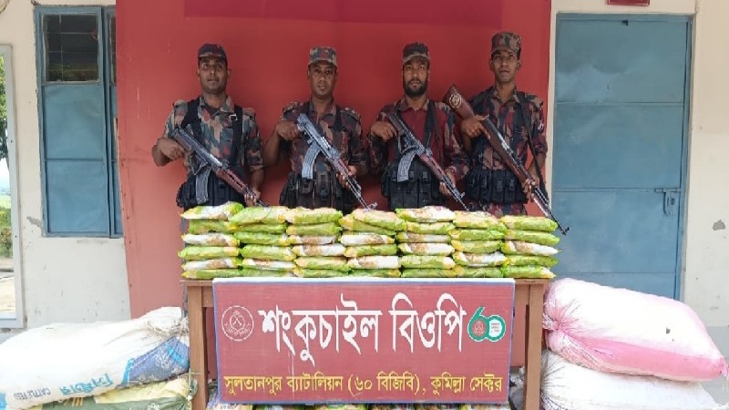 ব্রাহ্মণবাড়িয়া ও কুমিল্লা সীমান্তে ৩০ লাখ টাকার ভারতীয় পণ্য জব্দ